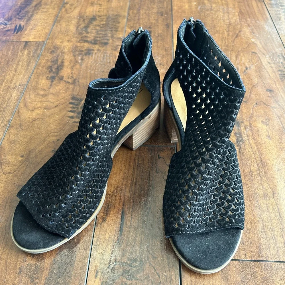 Womens Lucky Brand BLACK Nacria Bootie Sandals Open Toe Size 7M - Picture 2 of 11